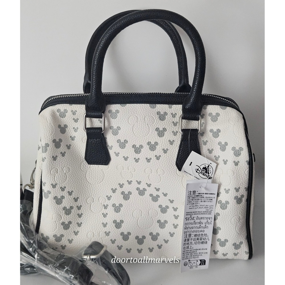 Disney Parks Mickey Icon Dome Satchel Bowler Bag Convertible Shoulder Bag NWT